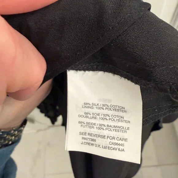 J. Crew Black Silk Clip Dot Ruffle Mini Dress Size 00 - Picture 6 of 7